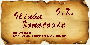 Ilinka Komatović vizit kartica